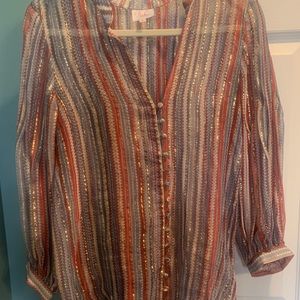 Parker Metallic Blouse. Size Medium